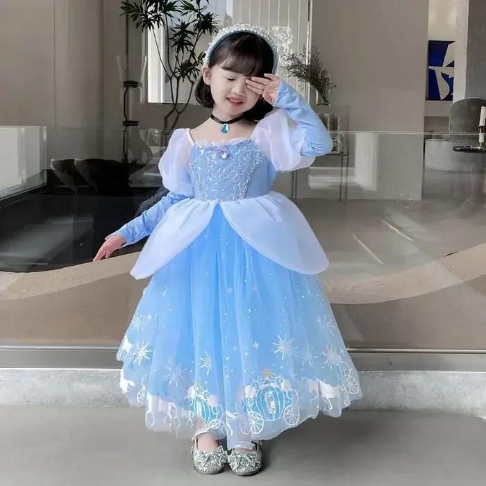 Robe de Cosplay princesse cendrillon pour filles, robe de bal à paillettes, TUTU de carnaval, vêteme