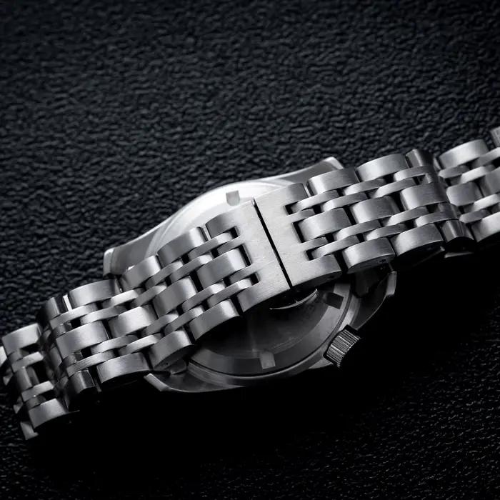 Saphir cristal hommes montres japon mouvement étanche 5Bar natation luxe affaires en acier inoxydabl