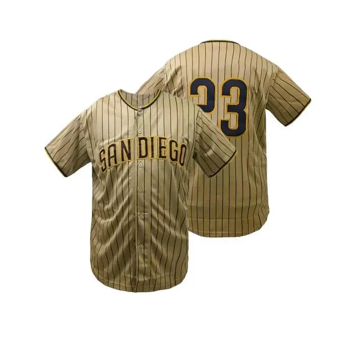 Maillot de baseball brodé pour hommes, vêtements de sport confortables, chemise de baseball cousue p