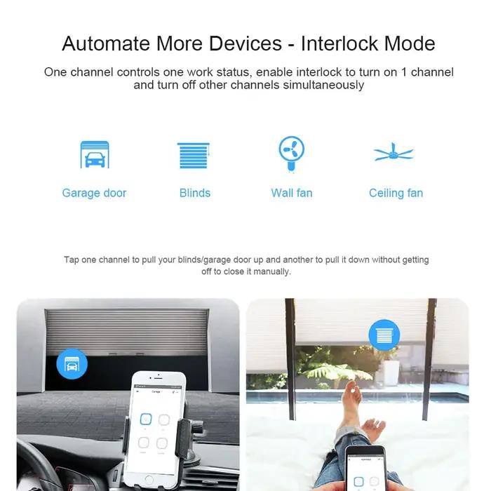 SONOFF-Technologie de commutation intelligente WiFi, commande vocale, mode de verrouillage via l'app