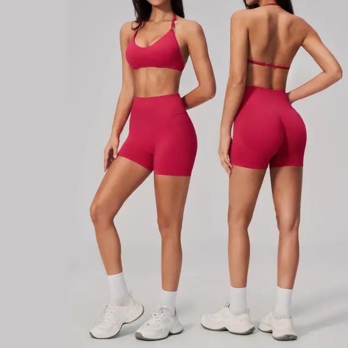 Ensemble de survêtement pour femme moulant effet fessier galbé vêtements de course et yoga séchage rapide pour activités physiques intensives occasions spéciales