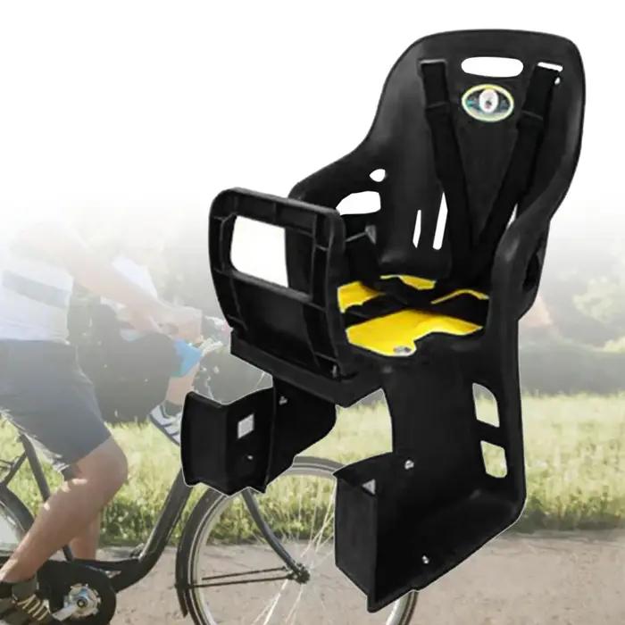Siège de vélo pour enfants avec repose-pieds adaptable à la plupart des cadres arrière pour des sorties en famille sécurisées et confortables