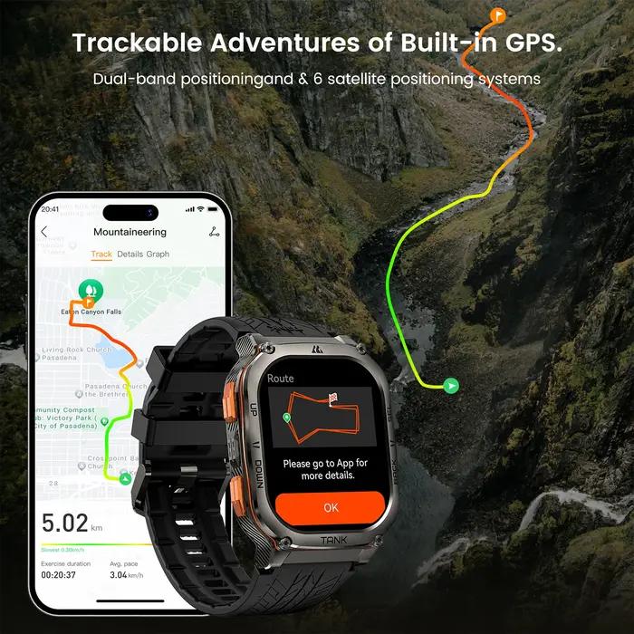 KOSPET TANK M3 Ultra GPS montre intelligente hommes qualité militaire boussole altimètre barométriqu