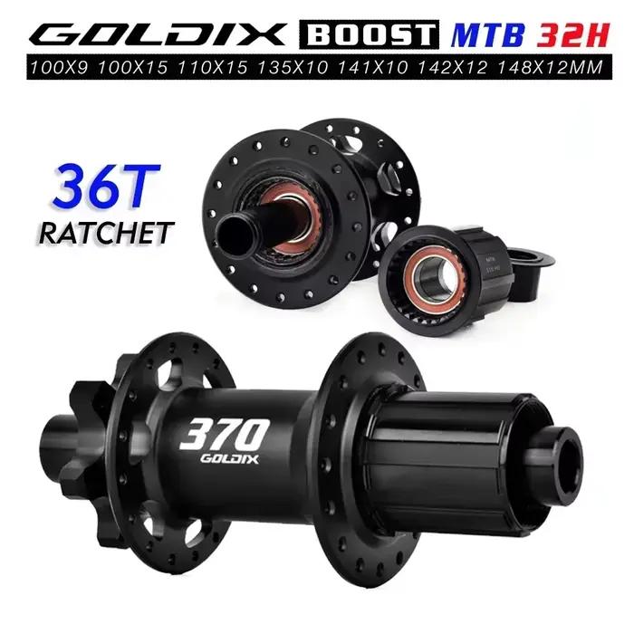 GOLDIX GDX370 32H moyeu de vélo roulement scellé frein à disque 6 boulons j-bend 32 trous cliquet 36