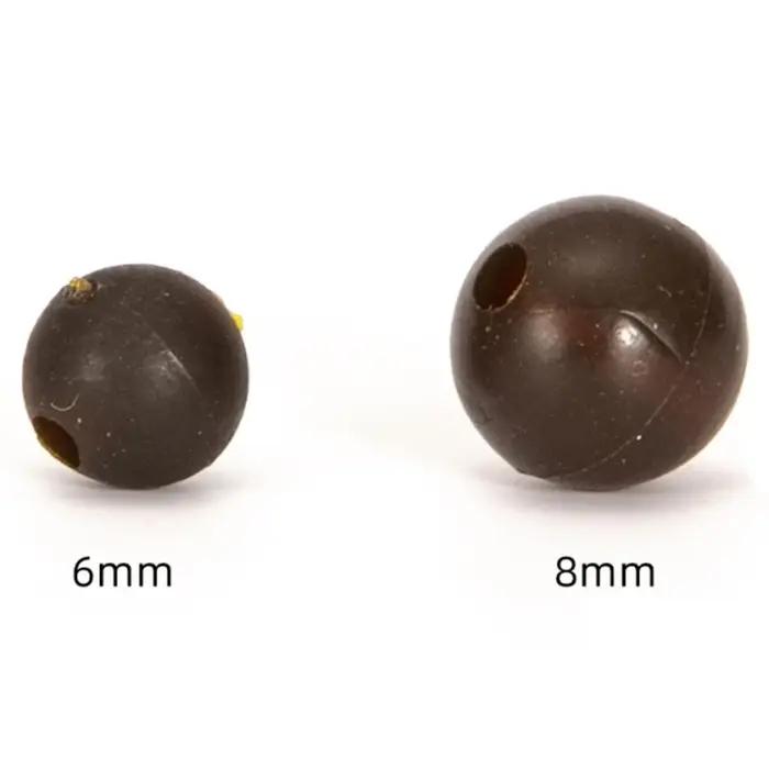 Lot de 100 perles de pêche de 3mm à 8mm, bouchon d'espace noir rond, haricots durs souples, leurres