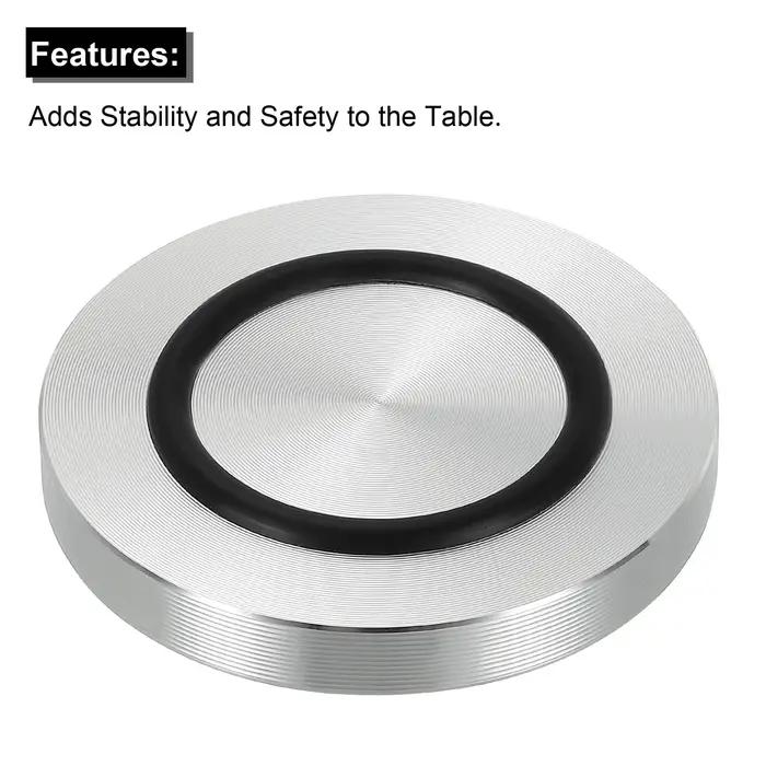 Disque circulaire en aluminium de 40/50/60mm de diamètre, adaptateur supérieur en verre M8, pieds de