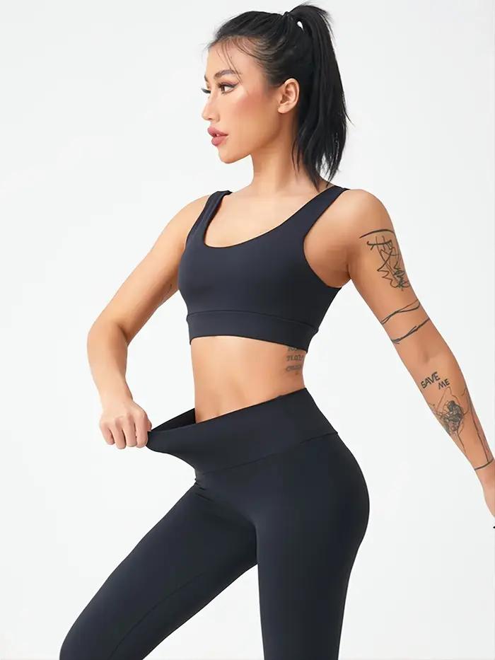 Pantalon de yoga femme taille haute micro-compression gainage ventre hanches running fitness confortable matériaux respirants activités physiques occasions quotidiennes