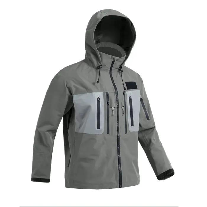 Veste imperméable à capuche pour hommes, pêche à la mouche, randonnée, 3 couches, vêtements coupe-ve