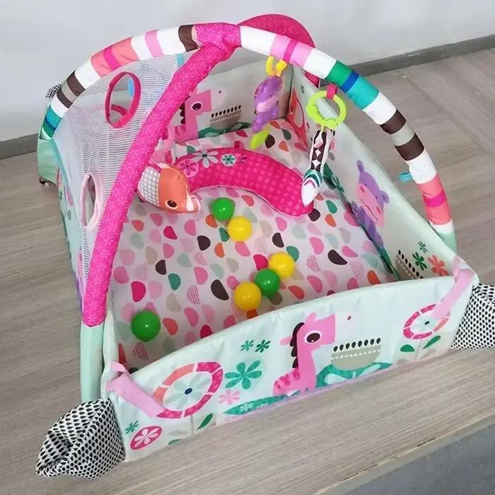 Tapis éducatifs multifonctionnels couverture rampante cadre de fitness pour bébé jouets d'éveil pour nourrissons occasions de jeu et d'apprentissage