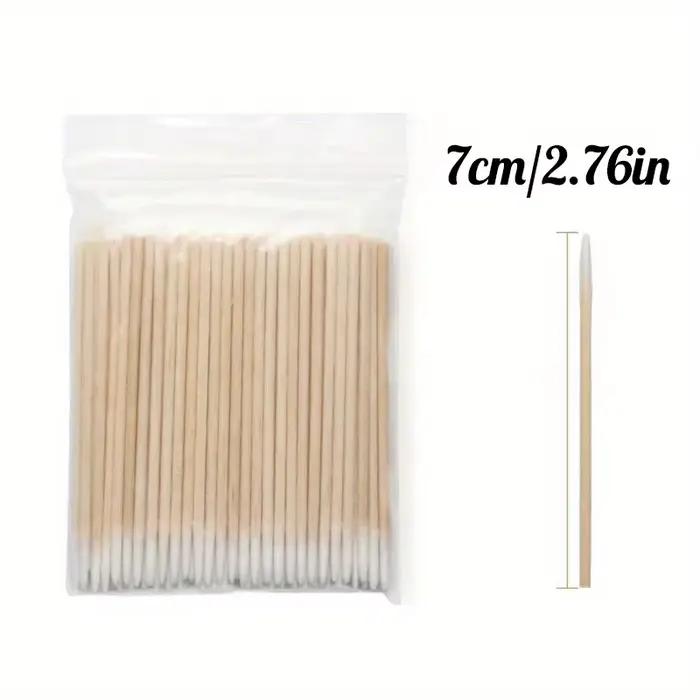 Coton-tige en bois pour ongles, 100 à 500 pièces, bâtons propres, pointe de bourgeon, tête en coton