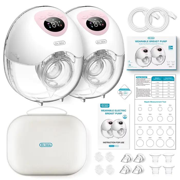 MAMIJOY 2 pièces tire-lait électrique portable 4 Modes 36 niveaux d'aspiration silencieux anti-fuite