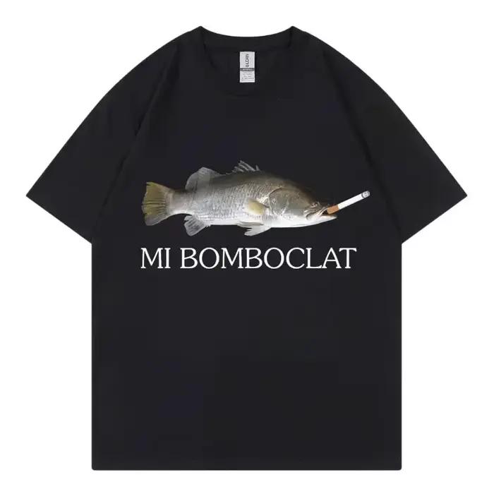 T-shirt manches courtes femme, humoristique, bombardier, poisson, Meme, tendance, Y2k, Style Vintage