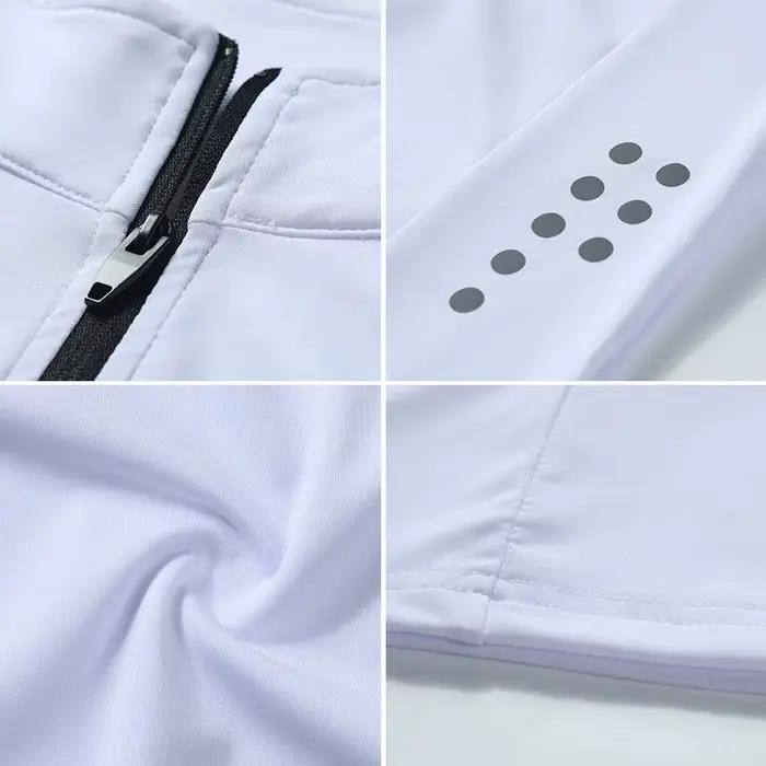 T-shirt de sport à manches longues pour hommes, coupe cintrée, demi-fermeture éclair, col montant, p
