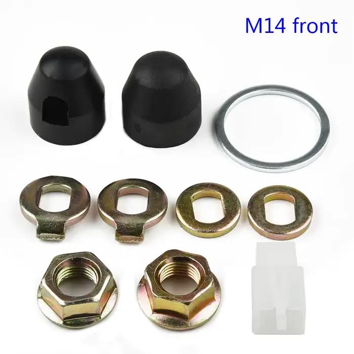 Essieu de moteur de moyeu de vélo électrique M12/M14, écrou de blocage, rondelle de verrouillage, en