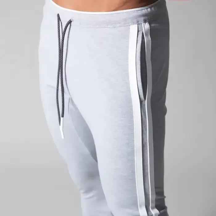 Pantalon de survêtement rayé slim pour homme avec cordon de serrage, taille élastique, fermeture écl