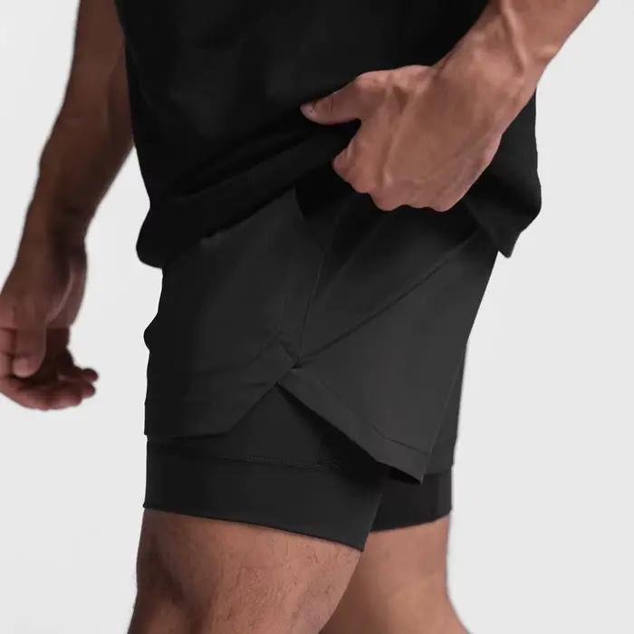 2025 nouveau short de sport double couche respirant gymnases Fitness musculation entraînement séchag