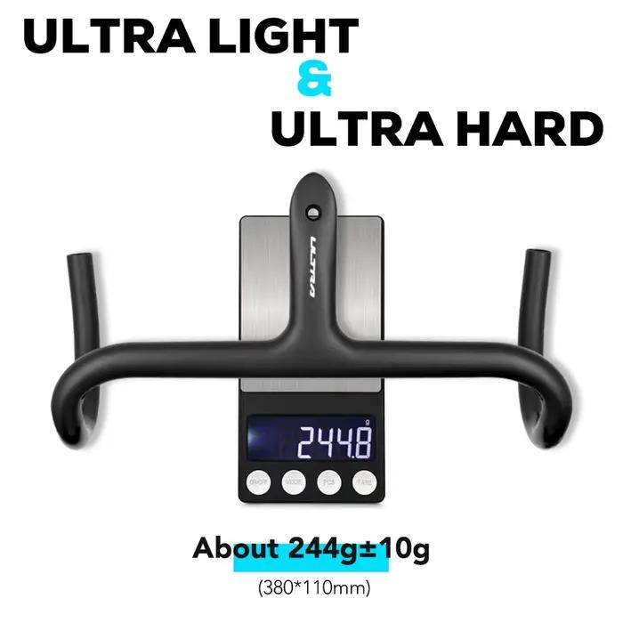 Cockpit de guidon de vélo intégré en fibre de carbone ultra-léger 237g pour vélo de route, câble int