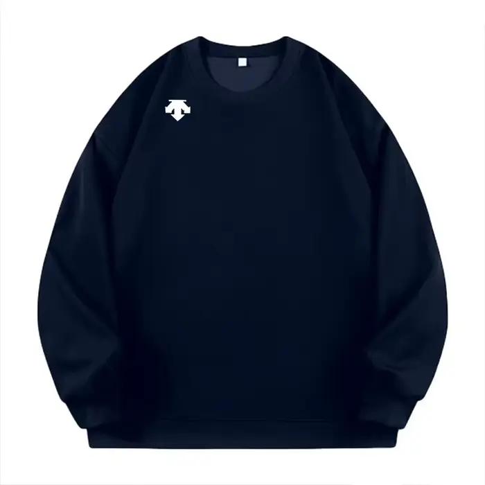 Chemise de sport à manches longues et col rond pour homme, en pur coton, chemise de sport décontract