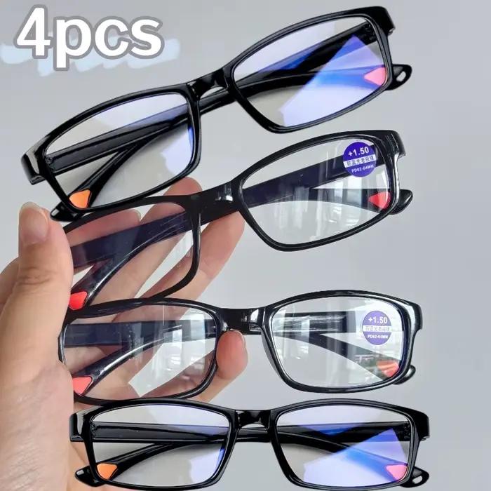 Lunettes de lecture Anti-lumière bleue, monture noire épaisse, lunettes portables pour presbytie + 1