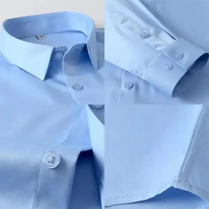 Chemises d'affaires à manches longues pour hommes, grande taille 5XL, automne, sans plis, coupe cint