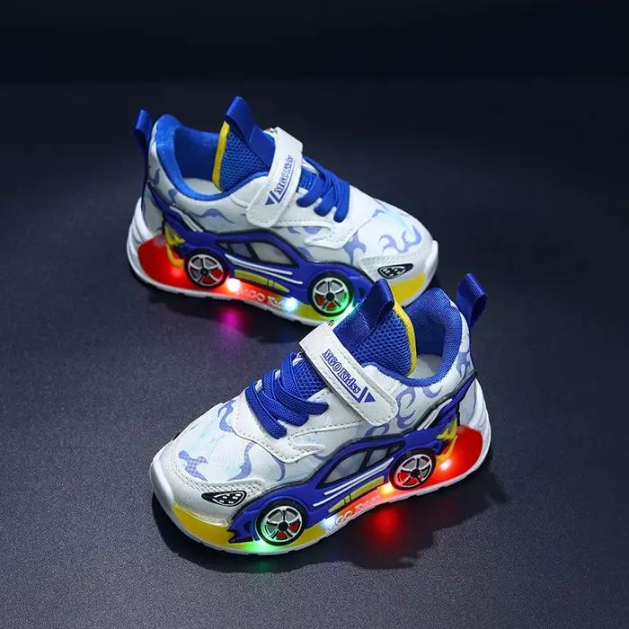Mgo Kids printemps et automne nouvelles chaussures de sport pour garçons en forme de voiture chaussu