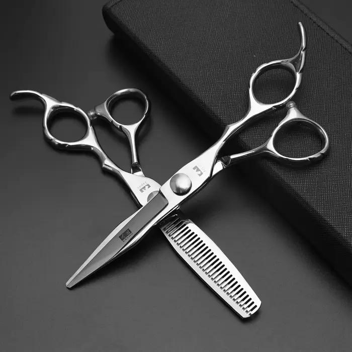Ciseaux de coupe de cheveux professionnels-cisailles en acier inoxydable de 6 pouces pour outils de
