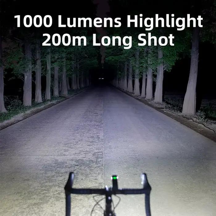 OFFBONDAGE Vélo Lumière 1000Lumen Vélo Phare Banque de Puissance Lampe de Poche Guidon USB Charge VT