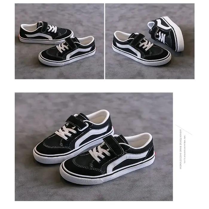 Chaussures en toile pour enfants, chaussures de planche pour garçons, nouveau filet rouge, basses, m