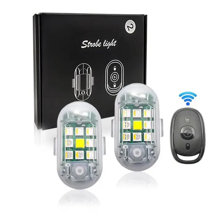 Lumière stroboscopique LED avec télécommande sans fil, pour voiture, moto, vélo, Drone, Scooter, lam