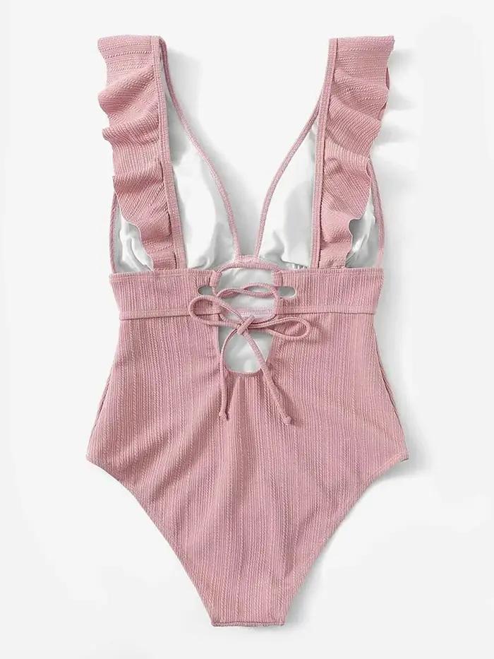 Maillot de bain une pièce sexy à volants pour femme 2026 – Monokini de natation et de plage pour fem