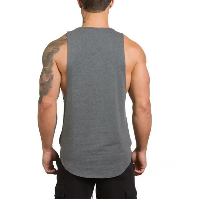 Débardeur musculaire homme coton respirant - T-shirt sans manches sport musculation course fitness