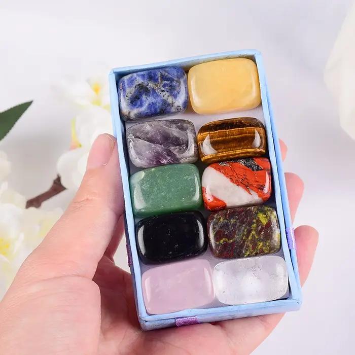 10 pièces/ensemble pierre naturelle caída 15-20mm mélange roche et Quartz Rose perle Chakra cristal