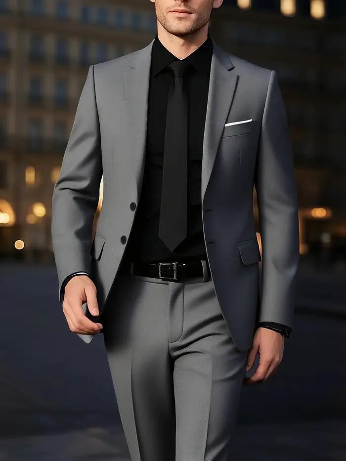 Ensemble de costume 2 pièces bordeaux pour homme (blazer + pantalon uniquement, gilet non inclus), v