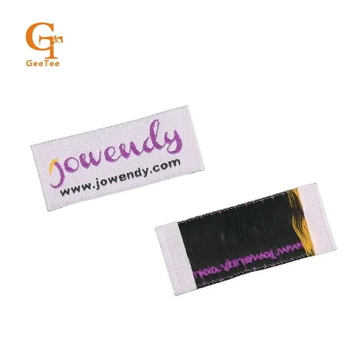 Étiquettes tissées avec logo personnalisé pour vêtements, étiquettes de vêtements, étiquettes de vêtements personnalisées, nom ultraviolet, étiquette principale, sacs, chemise, cheveux
