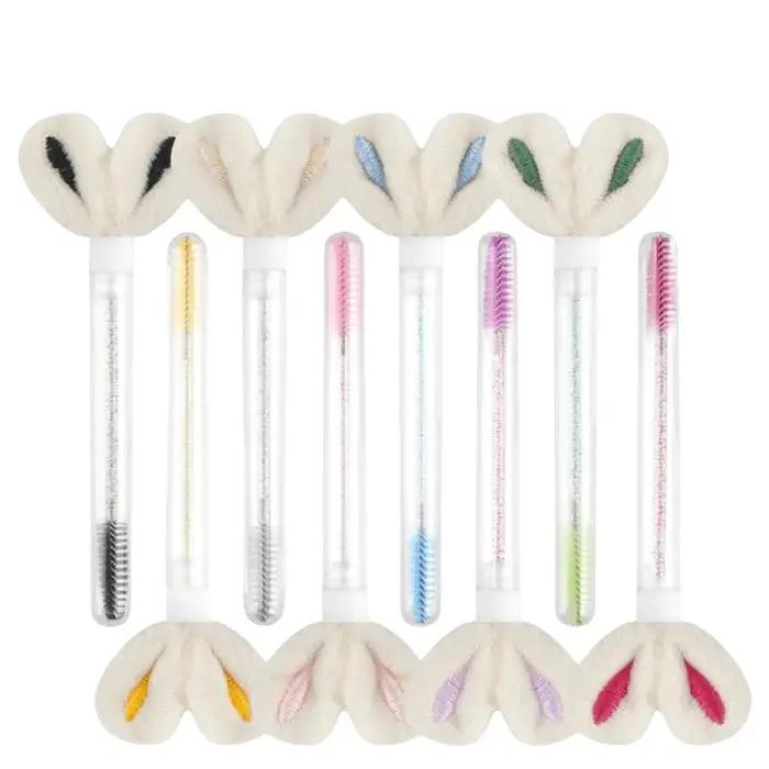 10 pièces Tube brosse à cils Extension de cils pinceaux de maquillage peigne à sourcils oreilles de