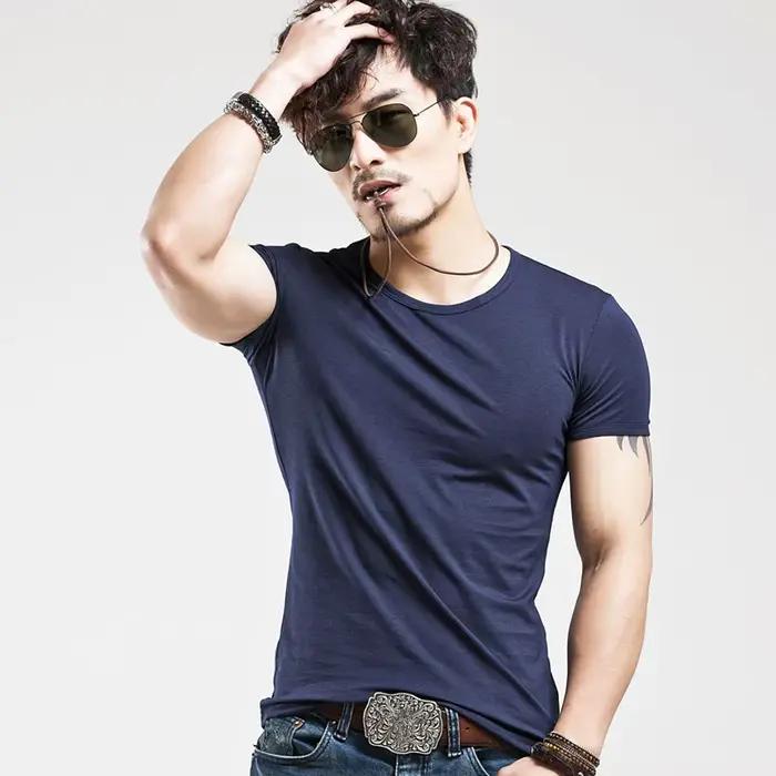 Nouveau T-shirt Homme 2026 – Col en V – Idéal pour le Fitness – Hauts et Vêtements pour Hommes