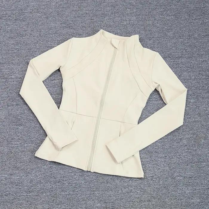 Manteau sport femmes slim manches longues - Chemise yoga course rapide Pilates fitness vêtements