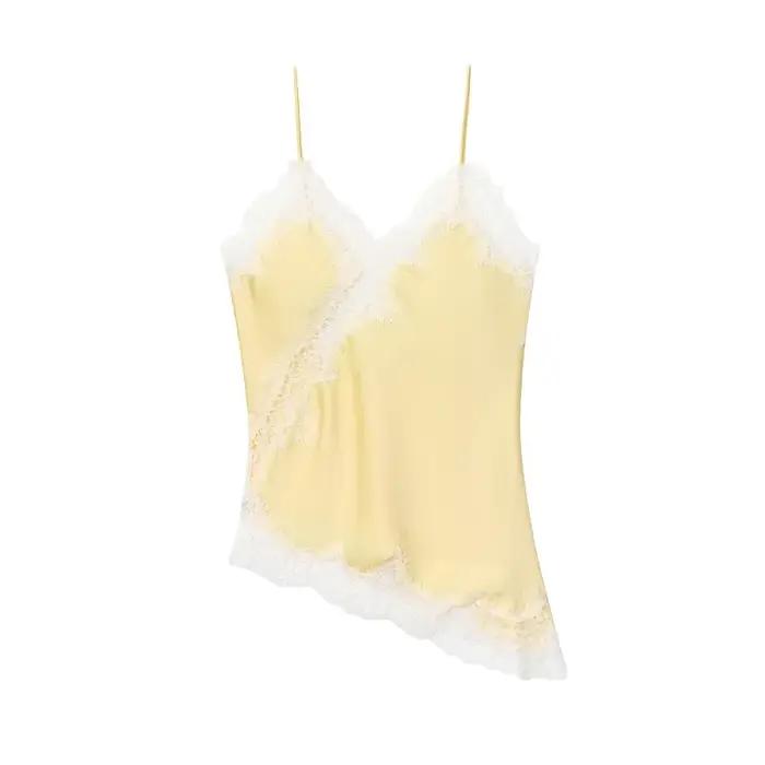 MUJER noir couverture en dentelle pour femmes Camisole Sexy dos nu hauts femme 2025 été sans manches