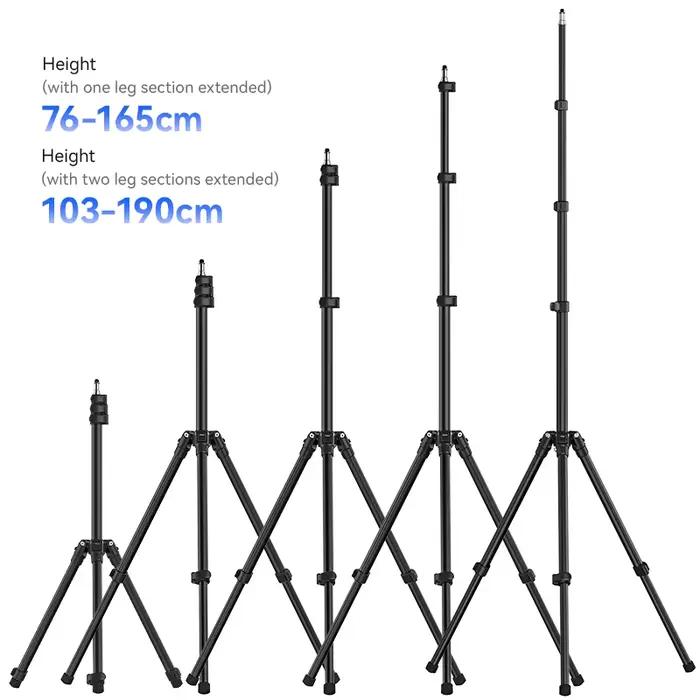Ulanzi TT43 1.9M support de lumière en alliage d'aluminium trépied de support de lumière de jambe ré