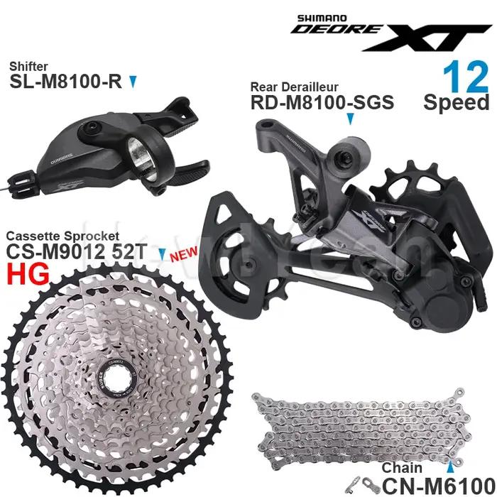 SHIMANO DEORE XT M8100 groupe 12 vitesses avec levier de vitesse dérailleur arrière CN-M6100 chaîne