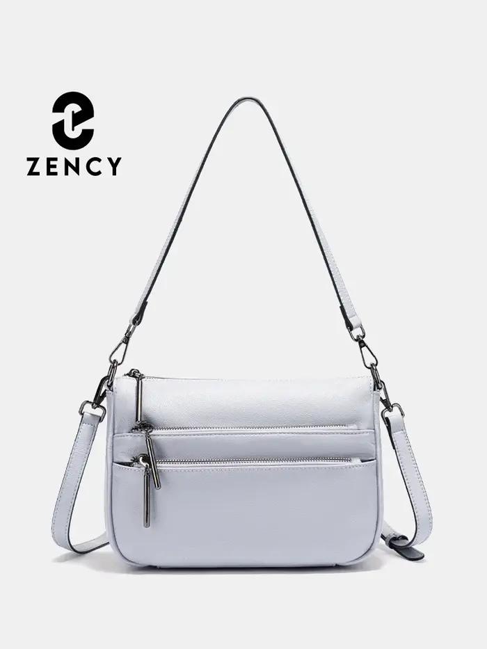 Zency – petit sac à main simple pour femmes, en cuir véritable, grande capacité, sac à bandoulière d