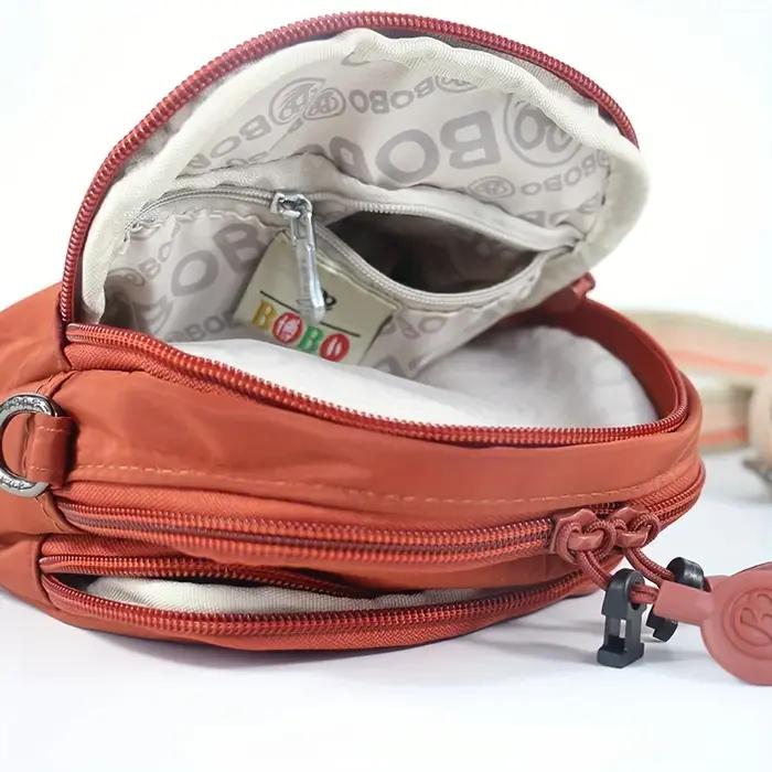 Sac à bandoulière pour femmes, sac à main pour téléphone portable, matériau en Nylon, 3 poches, ferm