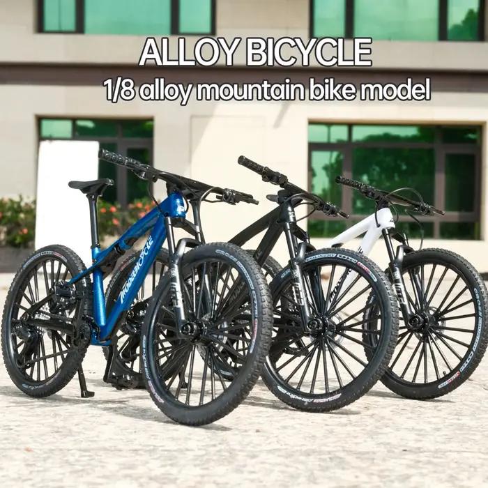 Modèle vintage de VTT en métal 1:8 mini jouet de vélo en alliage pour décoration de bureau et cadeau pour amateurs de vélo et design vintage
