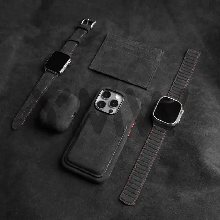 Bracelet magnétique ALCANTARA pour Apple Watch Ultra 3 2 bandes 49mm 46mm 45mm 44mm accessoires en cuir suédé pour iWatc