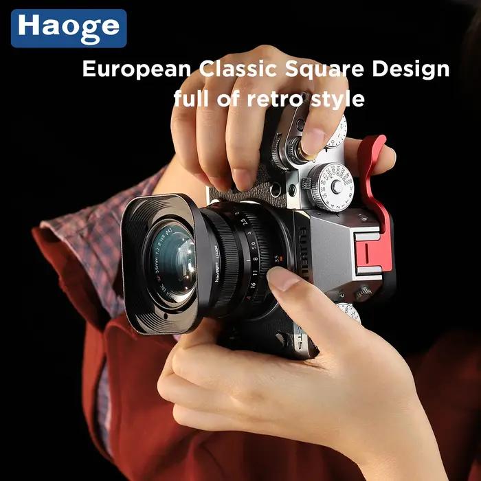 Pare-soleil carré en métal Haoge LH-X35 pour objectifs Fuji Fujifilm XF 35mm f2 R WR et XF 23mm f2 R