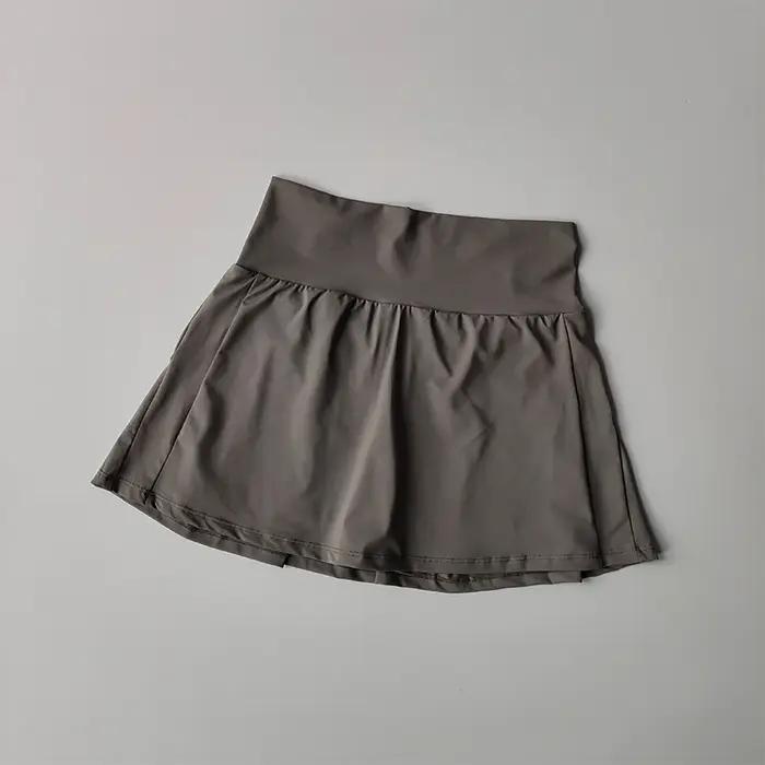 Jupe sport courte taille haute femme - Short doublé anti-éblouissement fitness yoga été
