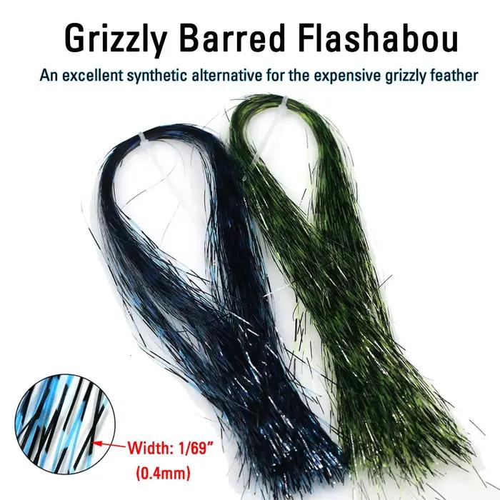 ICERIO 1/69 "0.4mm UV aile de glace plat guirlandes cristal Grizzly barré Flashabou mouche attachant