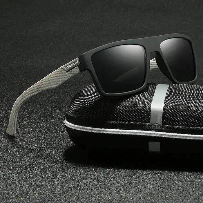 Lunettes de soleil polarisées de luxe pour hommes, carrées, Vintage, pour la conduite, l'escalade, l