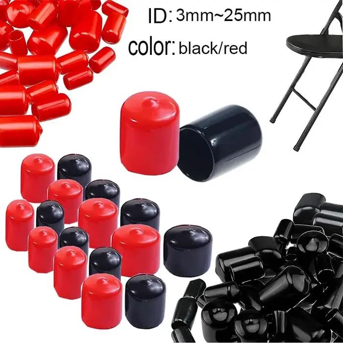 Bouchon d'étanchéité en vinyle PVC 3-25mm, 50 pièces, bouchon d'extrémité de tuyau en caoutchouc, bo