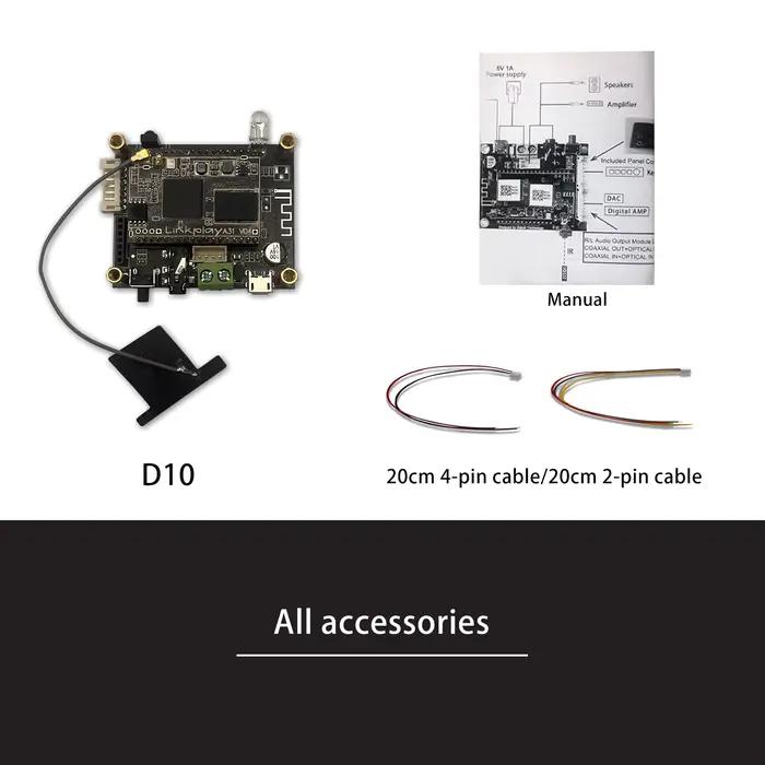 D10 WiFi et Bluetooth 5.0 Module de réception Audio Bluetooth sortie analogique I2S carte de sortie